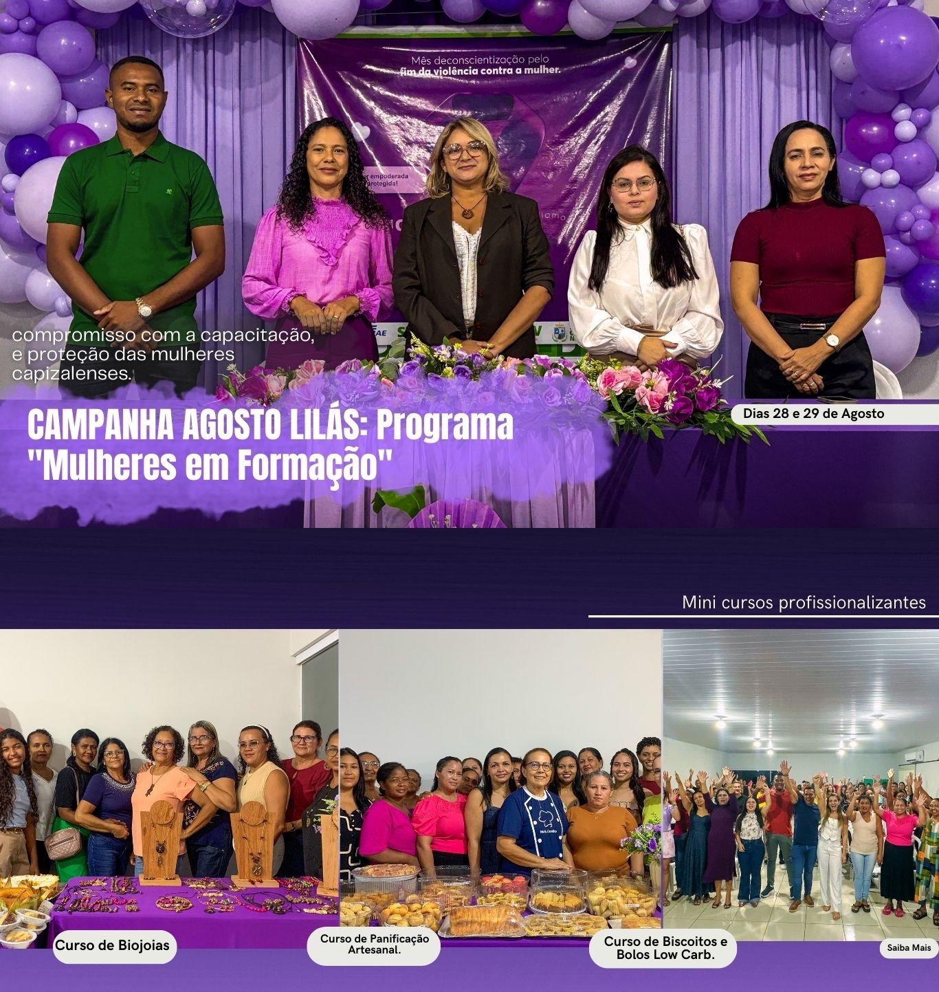 CONFIRA A NOSSA CAMPANHA AGOSTO LILÁS: Programa 